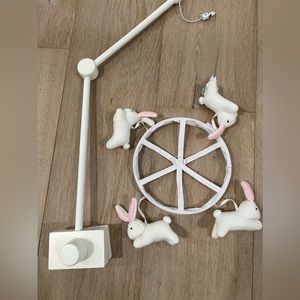 Pottery Barn Bunny Musical Mobile plus Crib Mobile Arm